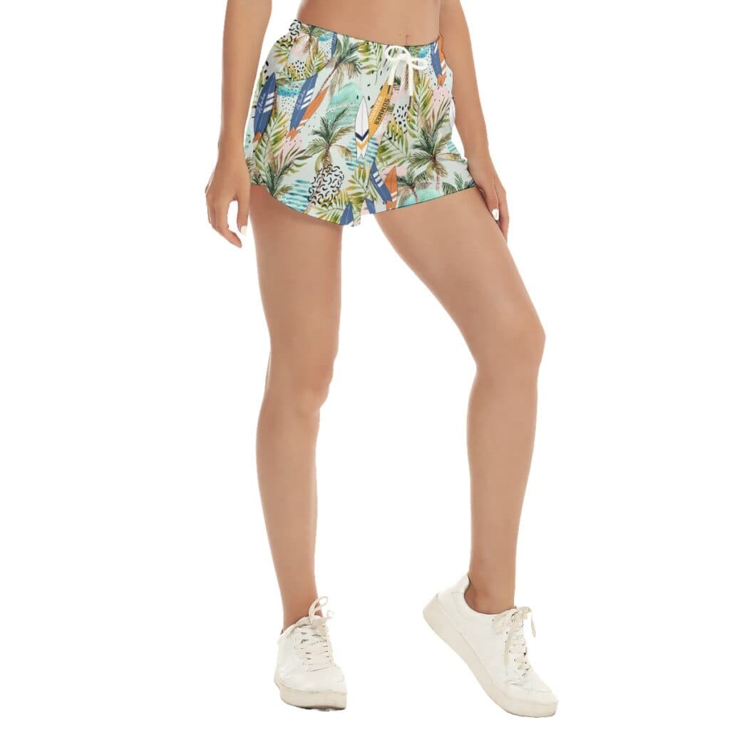 Tropical Surfing Boards Women's Summer Beach Shorts