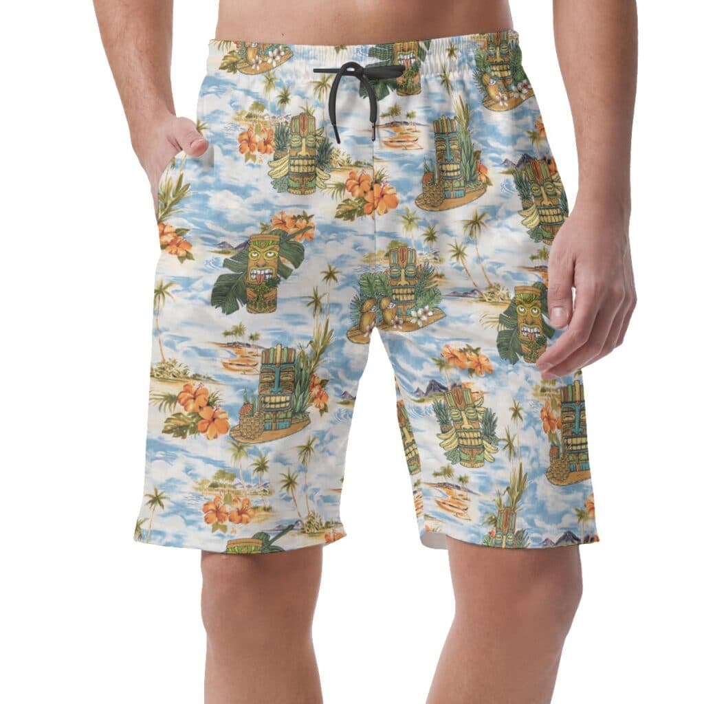 Tropical Tiki Summer Beach Shorts For Men