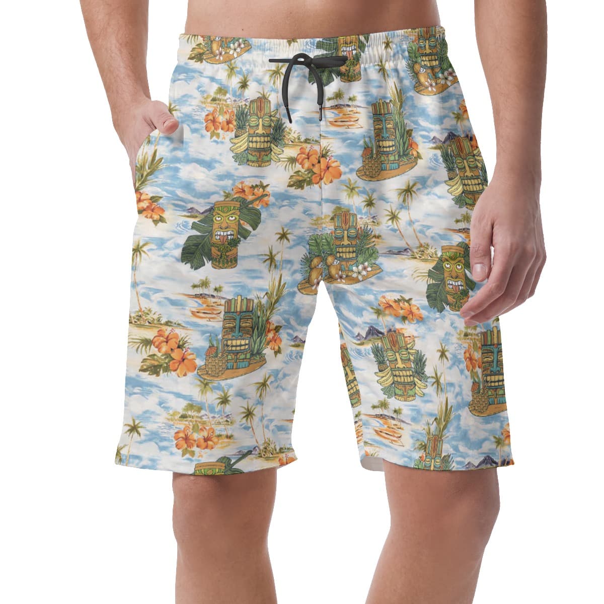 Tropical Tiki Summer Beach Shorts For Men