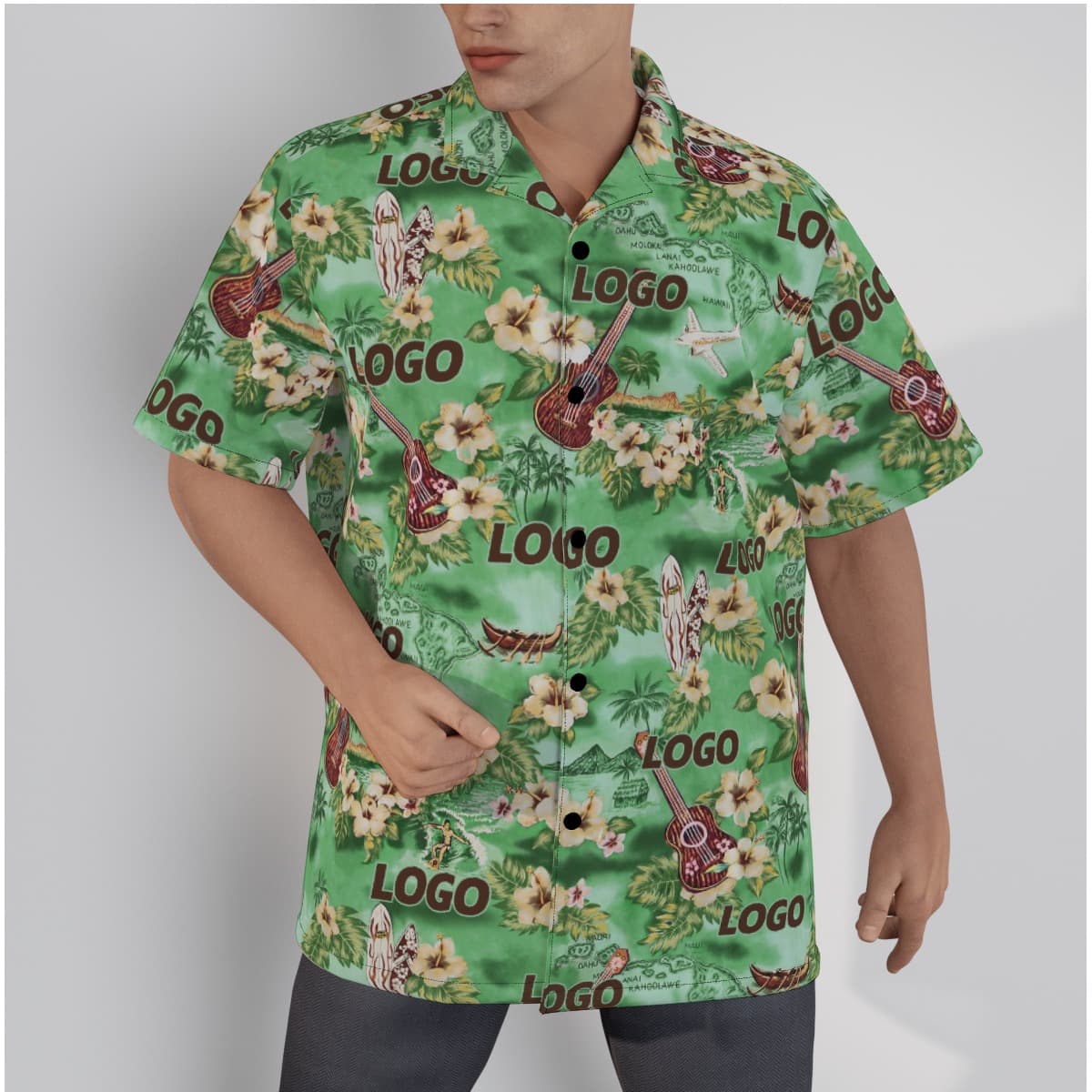Tropical Vintage Custom Hawaiian Shirt With Logo (1)