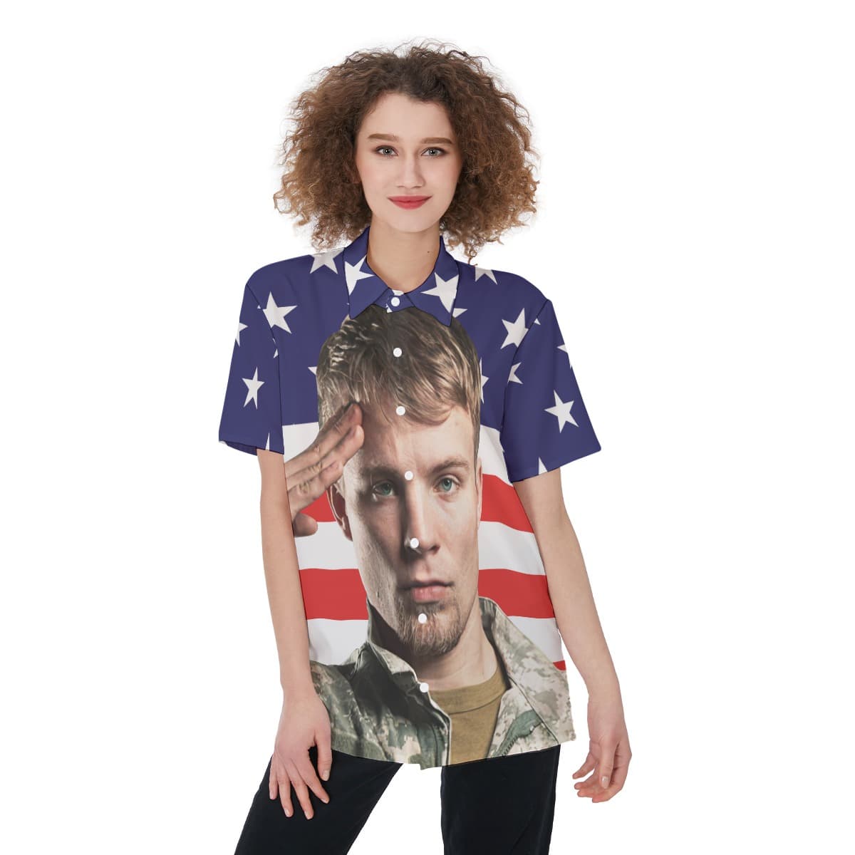 Unique Custom American Flag Button Up Shirt (1)