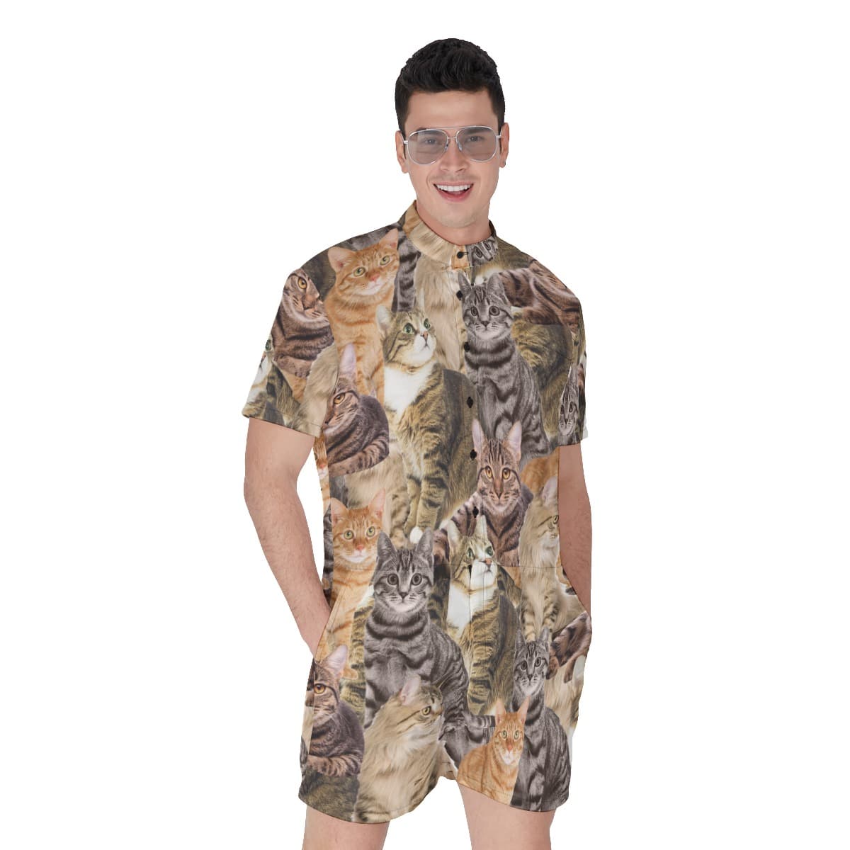 Unique Custom Dog Cat Photo Men's Romper (4)