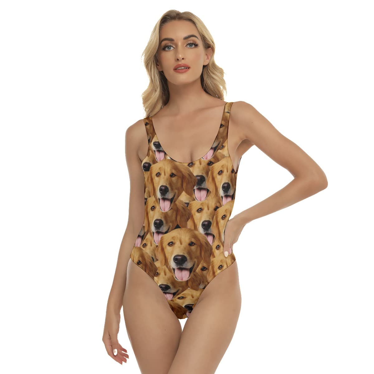 Unique Custom Dog Face Women Swimsuit (1)