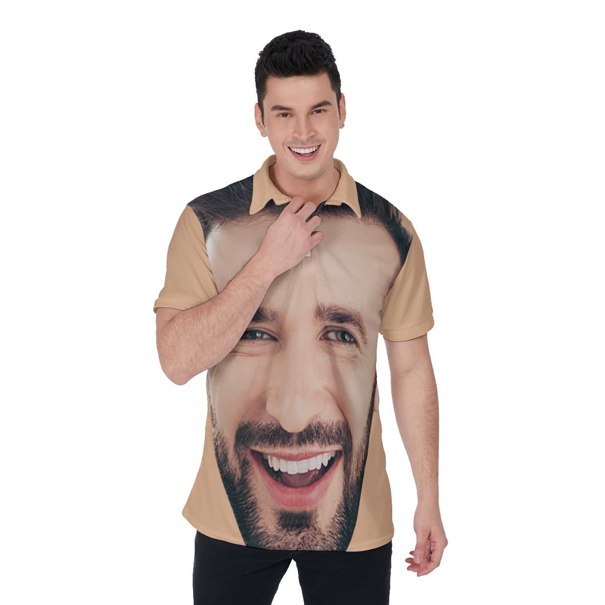 Unique Custom Face Men's Polo Shirt (1)