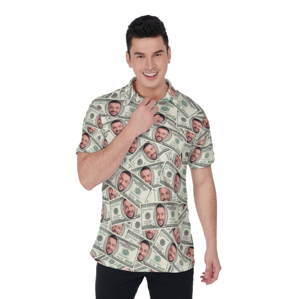 Unique Custom Face On Money Hawaiian Polo Shirt