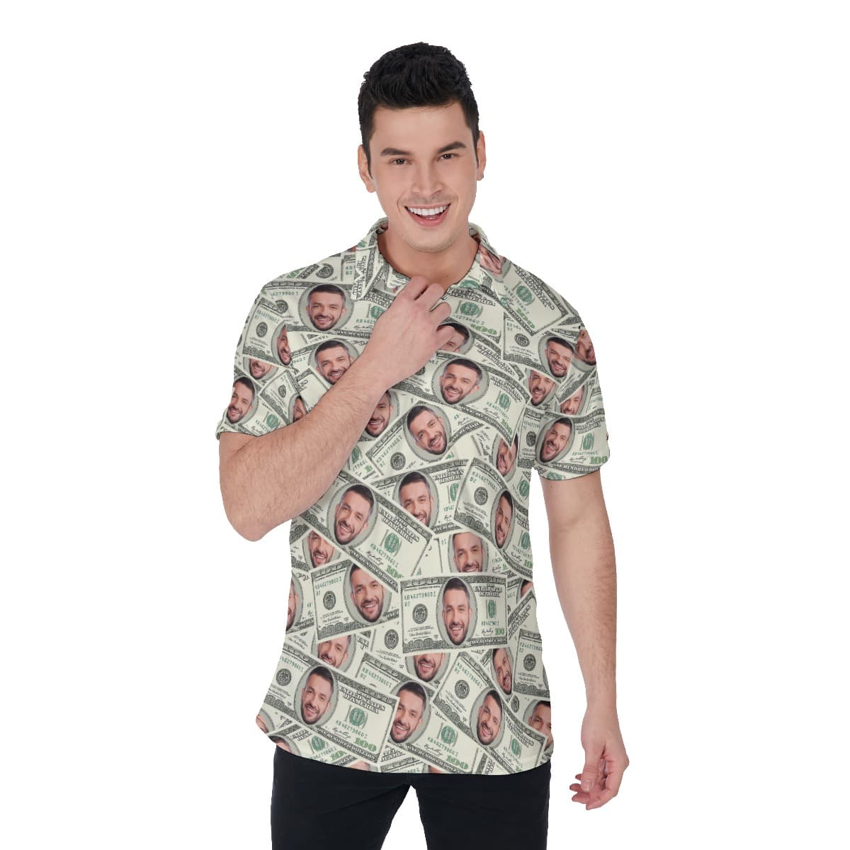 Unique Custom Face On Money Hawaiian Polo Shirt