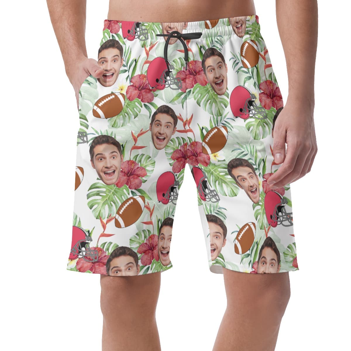 Unique Football Custom Face Men's Casual Short