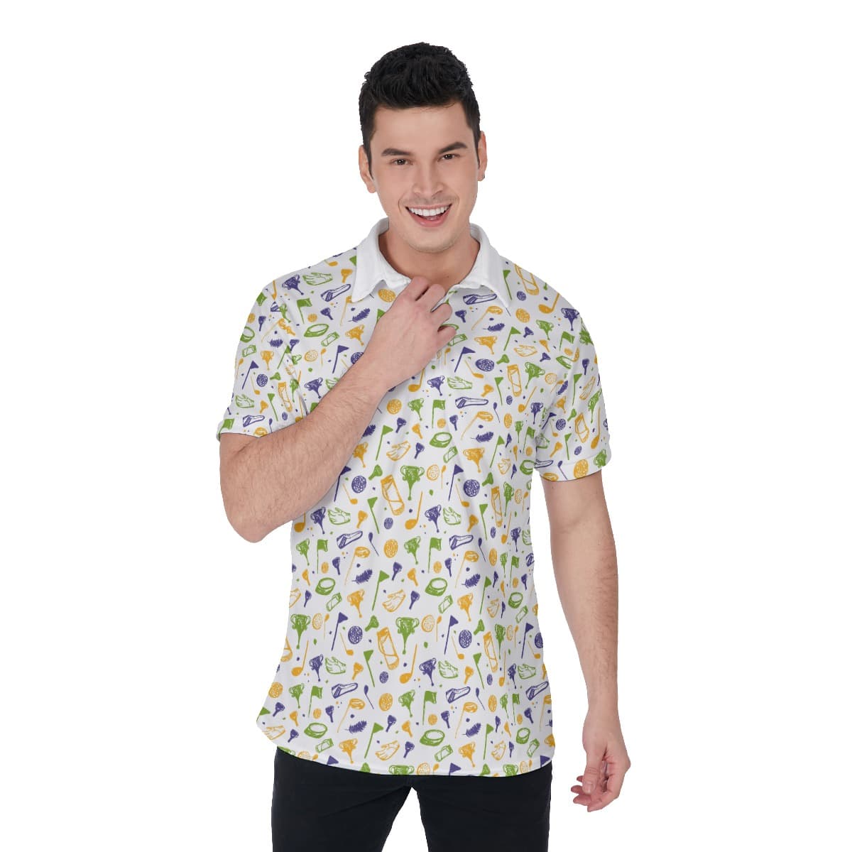 Unique Golf Themed Men's Polo Shirt (1)
