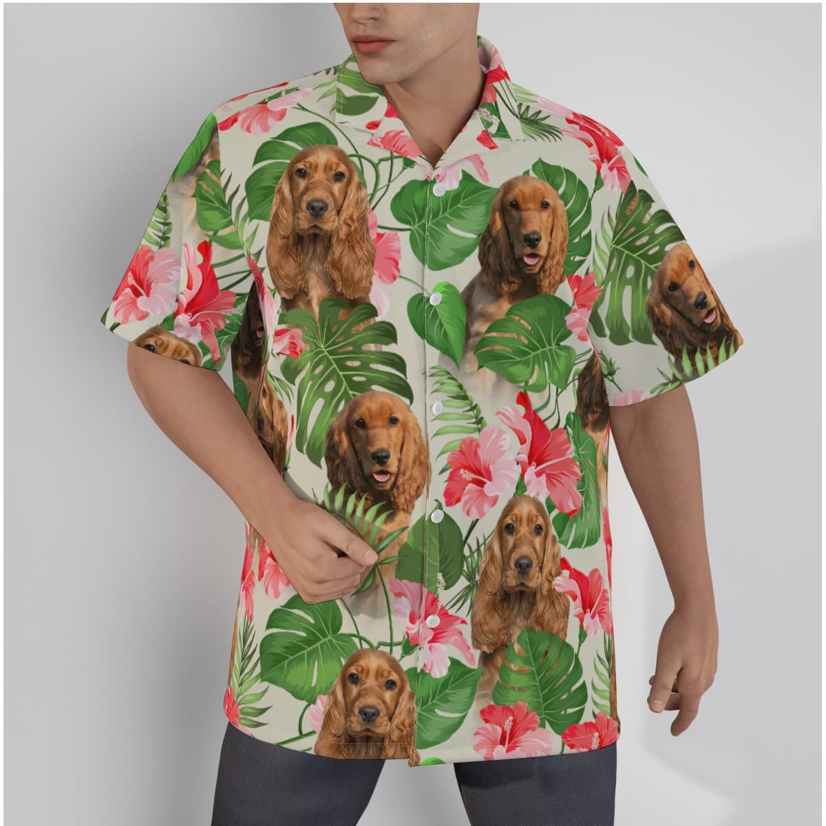 Unique Men’s Hawaiian Shirt With Dog Face (3)