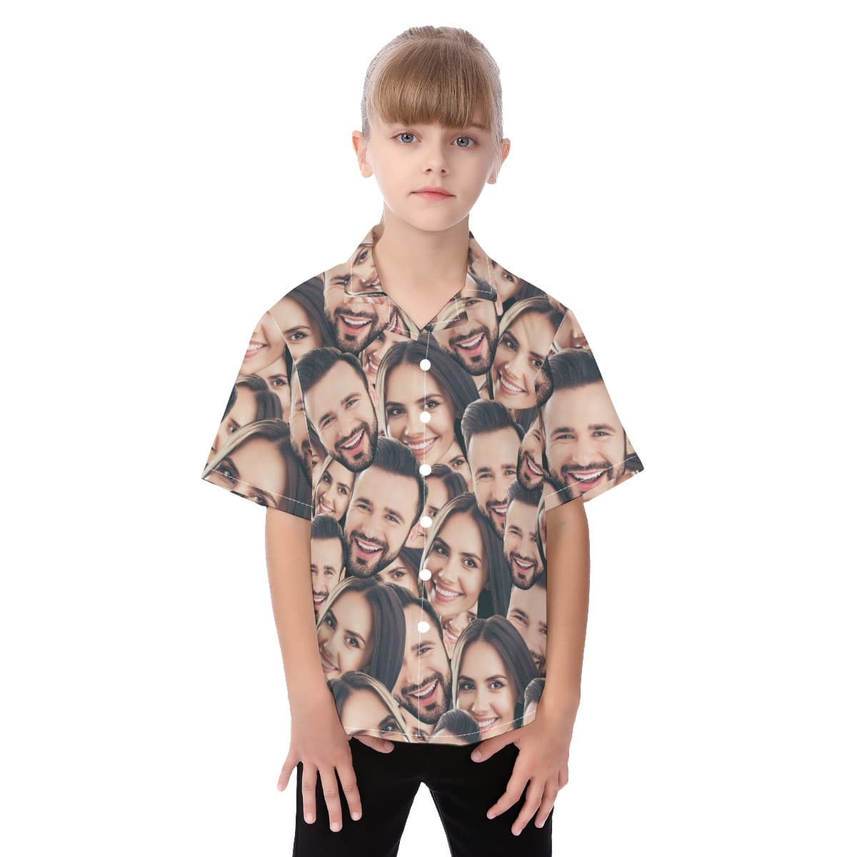 UpTo 2 Faces Custom Kid's Hawaiian Shirt (1)