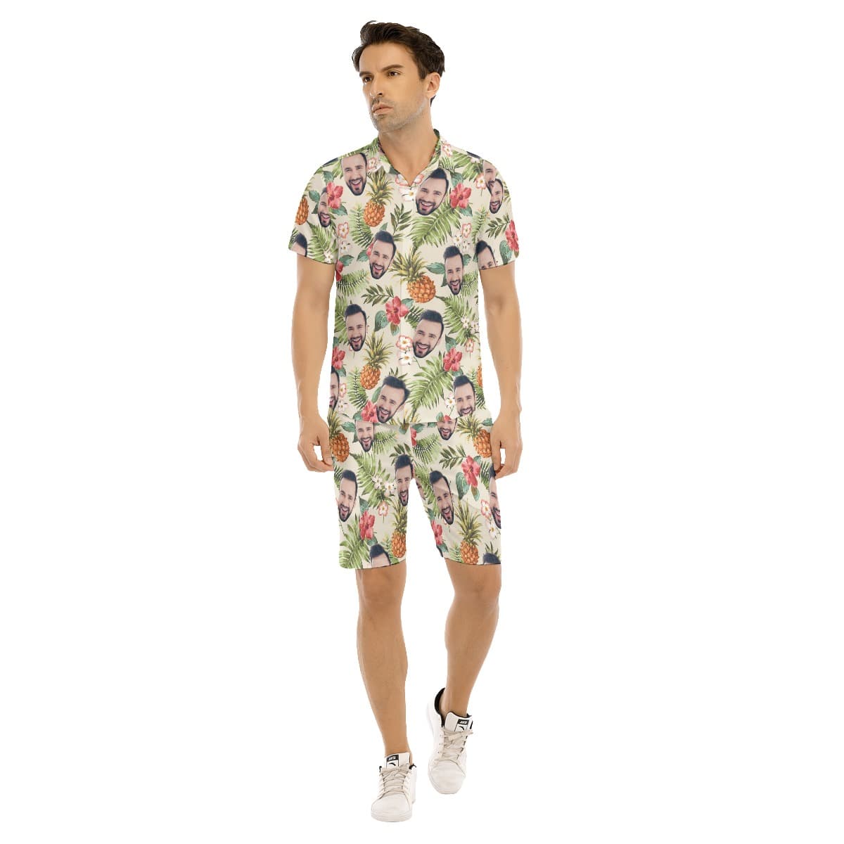Vintage Men's Hawaiian Set With Custom Face Print (1)