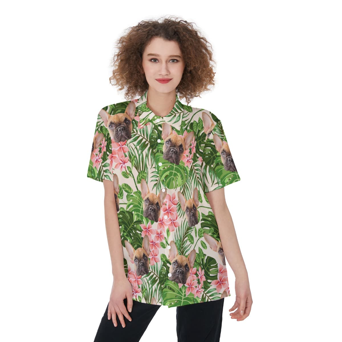 Women’s Custom Dog Hawaiian Shirt (1)