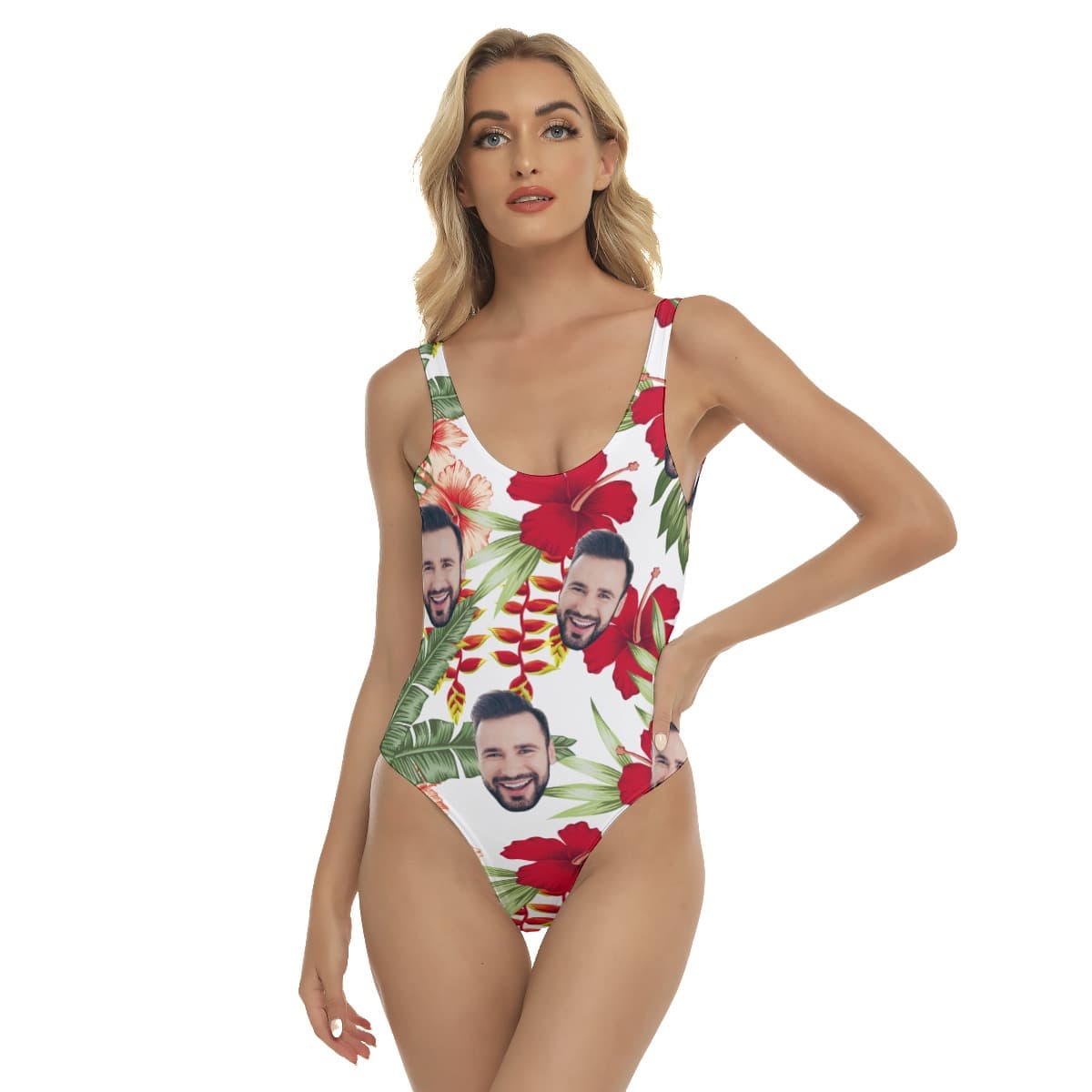 Women’s Custom Face Aloha Swimsuit (1)