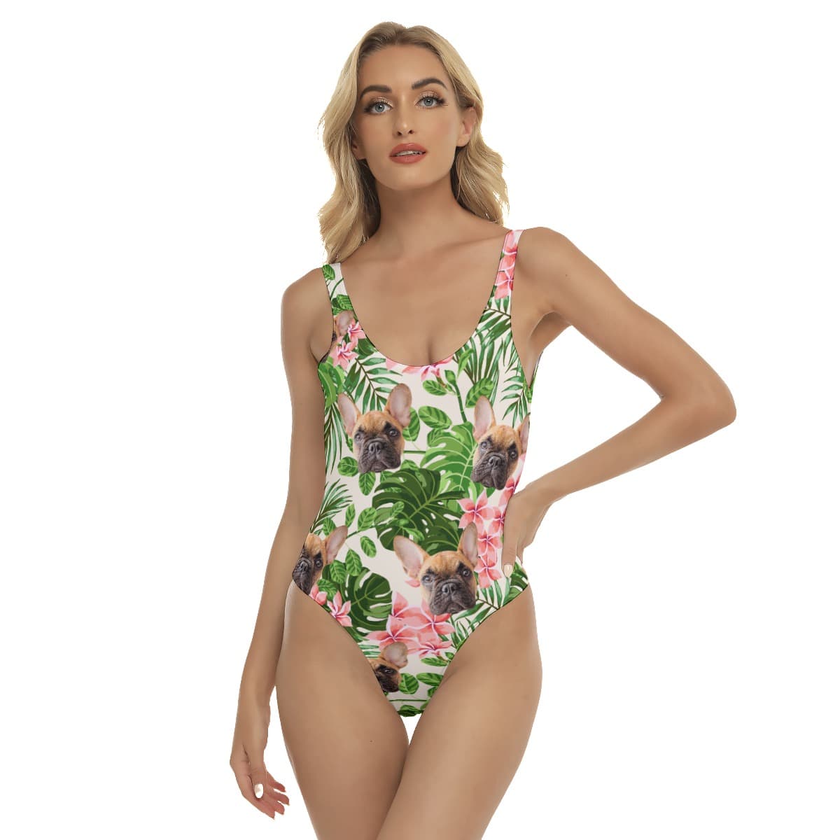 Women’s Custom Pet Hawaiian One Piece Swimsuit (1)