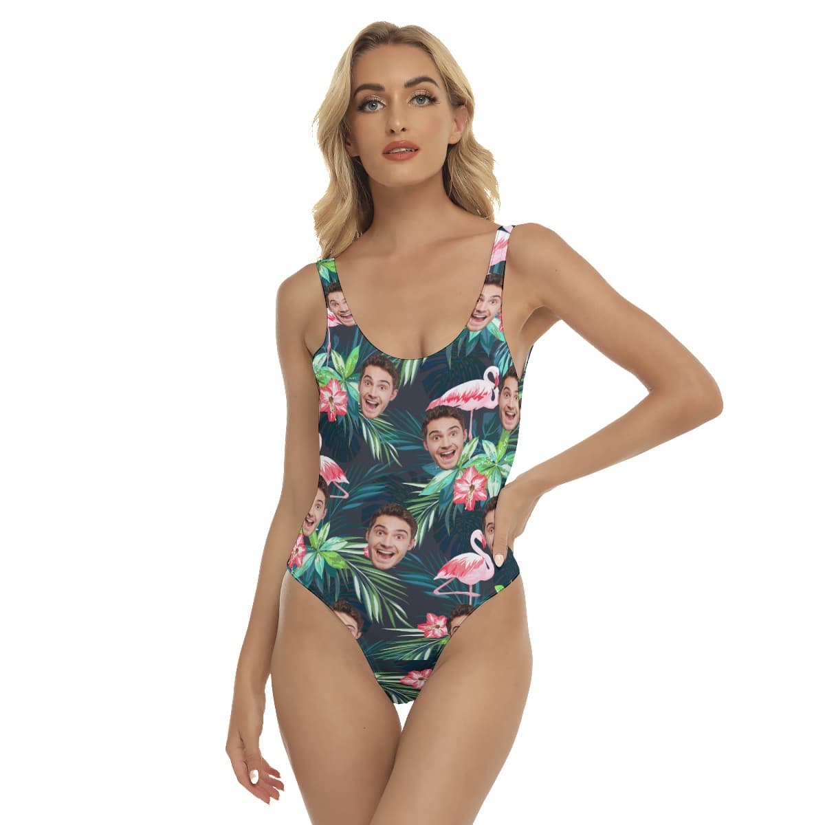 Women’s Sports Team Custom Flamingo Hawaiian Swimsuit (1)