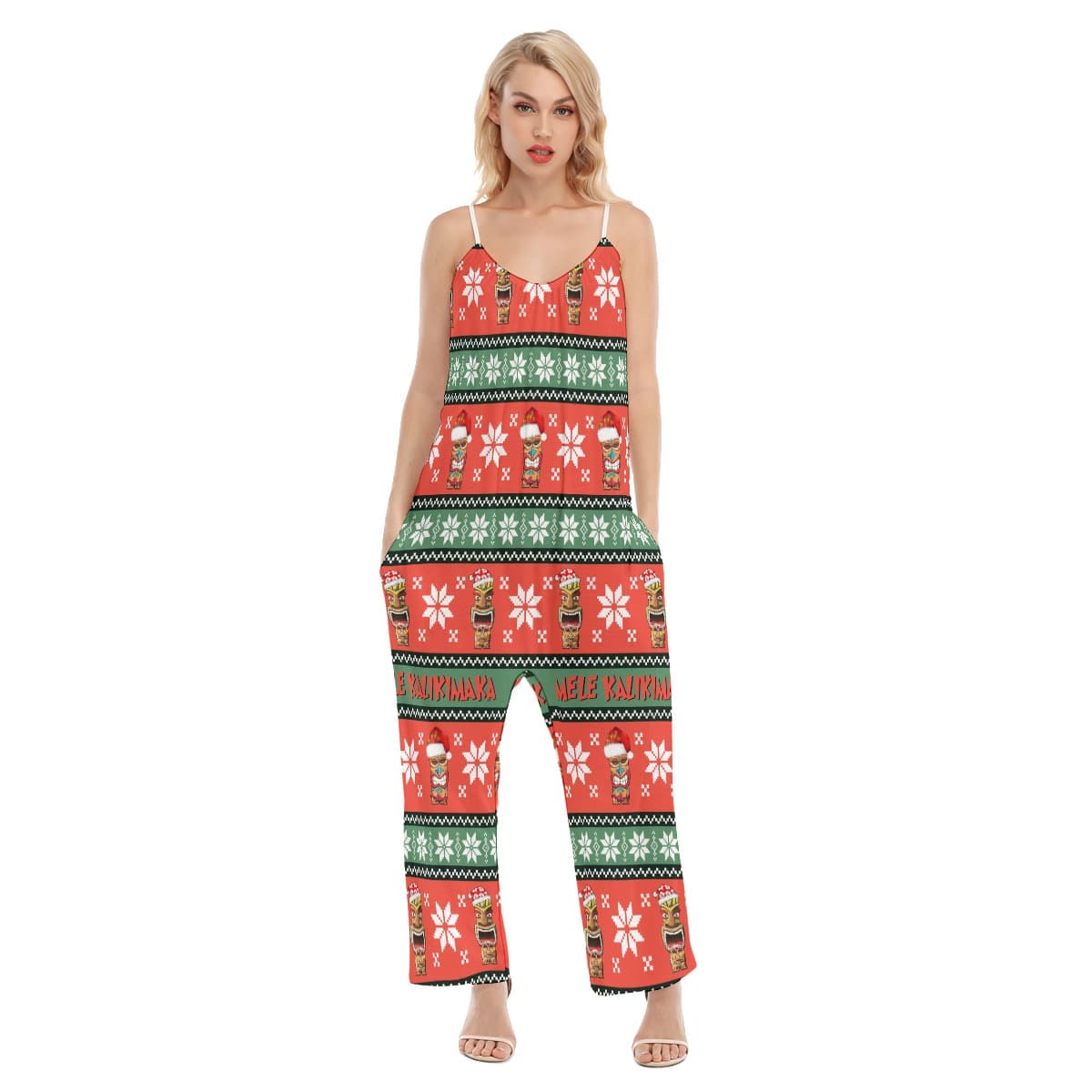Women’s Tiki Mele Kalikimaka Hawaiian Jumpsuit (1)