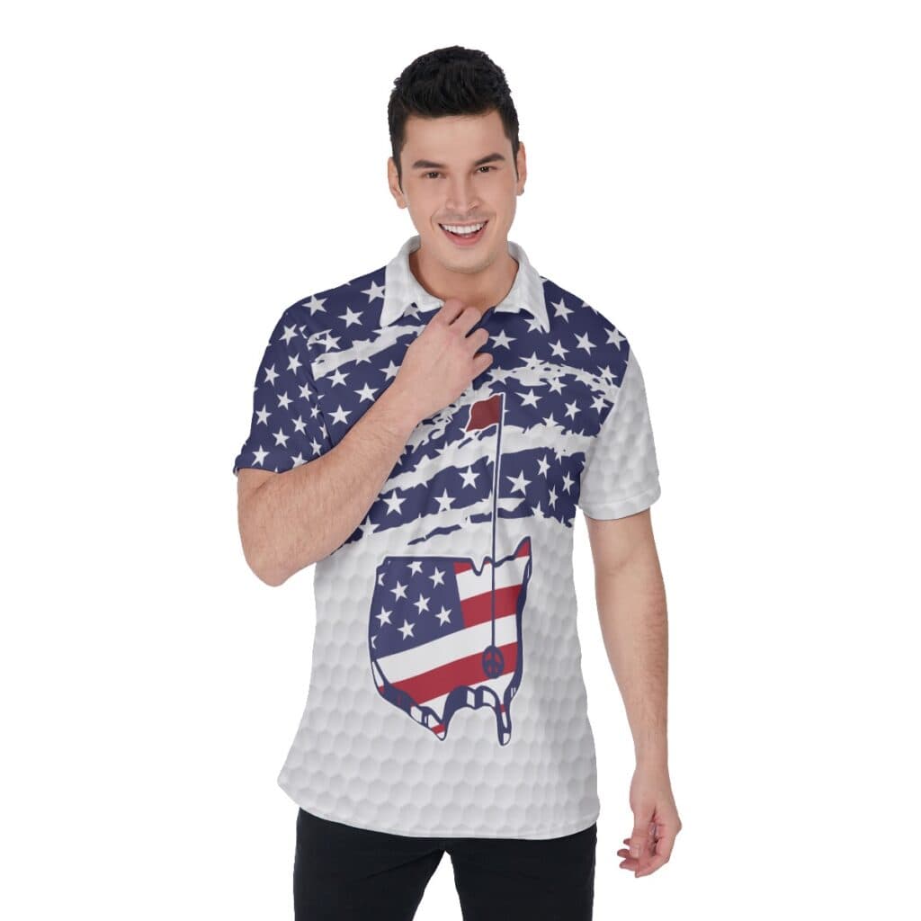 American Flag Men's Golf Shirt