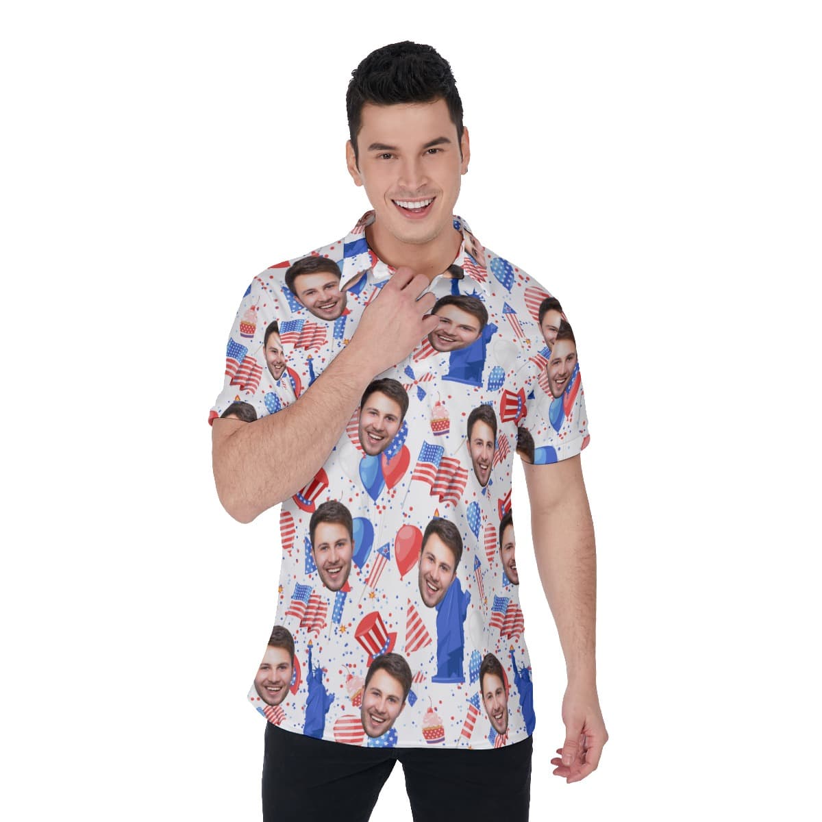American Freedom Collared Shirt With Custom Face (1)