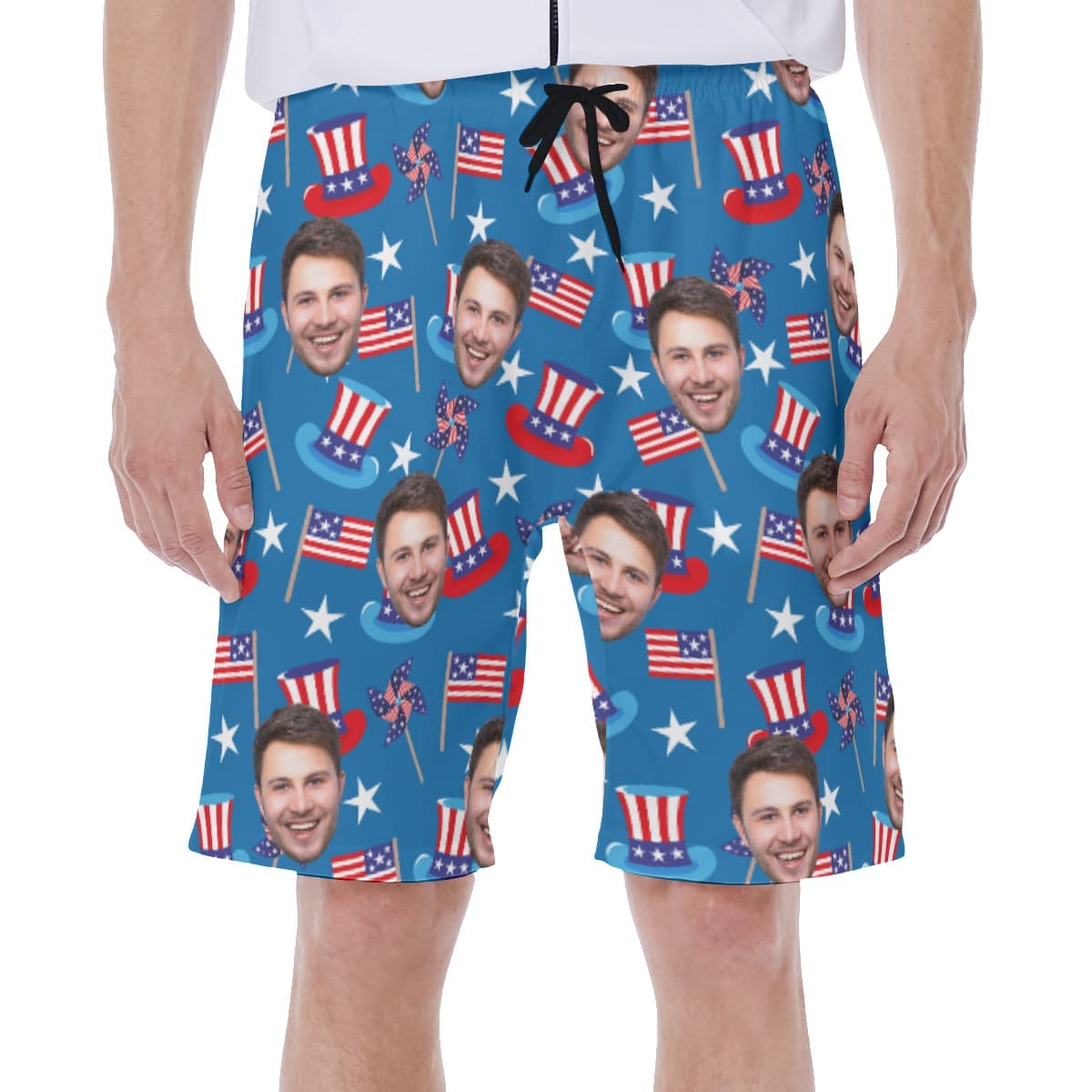 American Pride Custom Face Men's Swim Trunks (1)