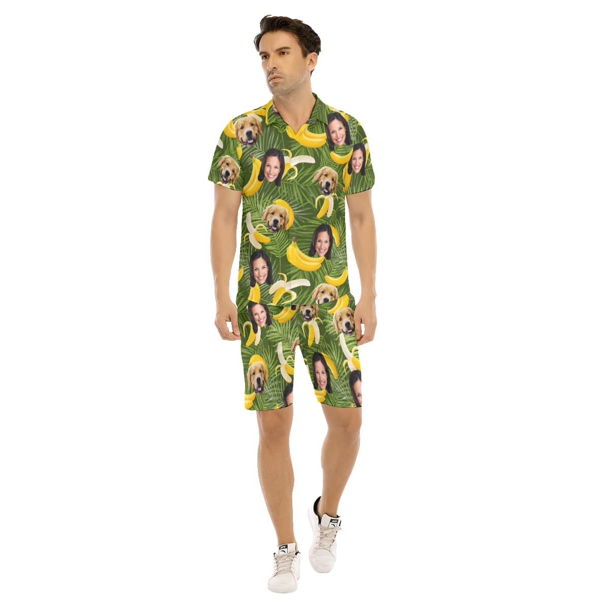 Banana Custom 2 Face Hawaiian Shirt Set For Men (1)