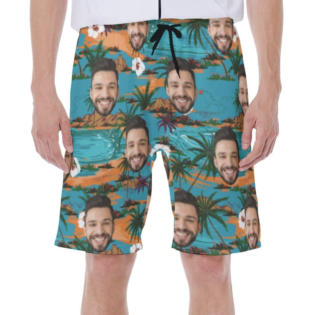 Beach Island Men's Swim Trunks With Custom Face (1)