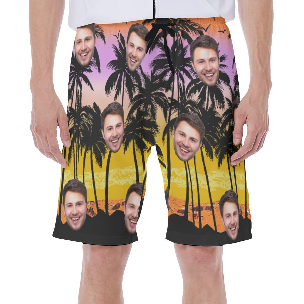 Beach Themed Custom Face Hawaiian Shorts For Men (1)
