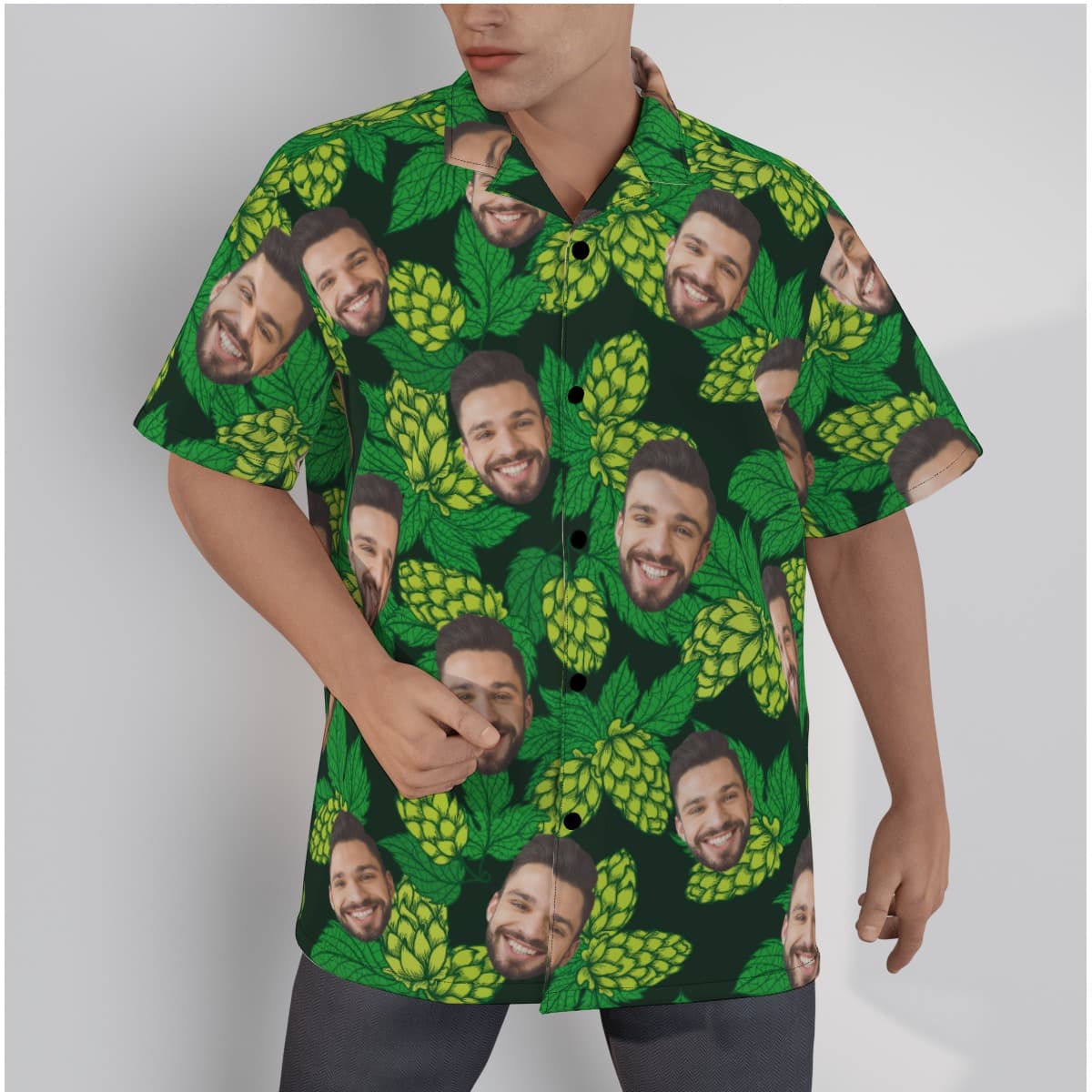 Beer Flower Hawaiian Shirt With Custom Face (1)