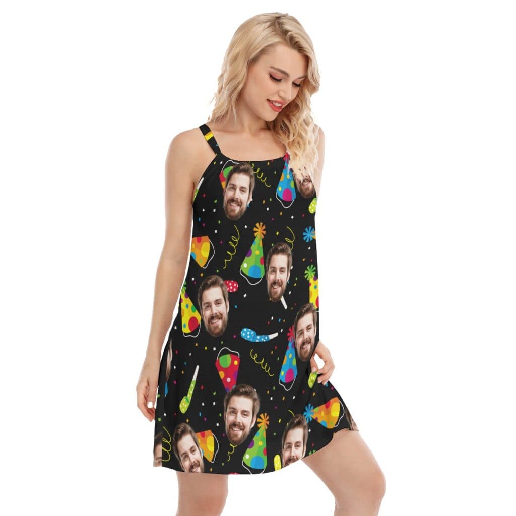 Birthday Custom Face Cami Women's Dress (1)