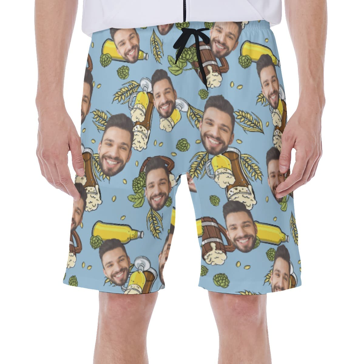 Cool Beer Lovers Men's Swim Trunks With Custom Face (1)