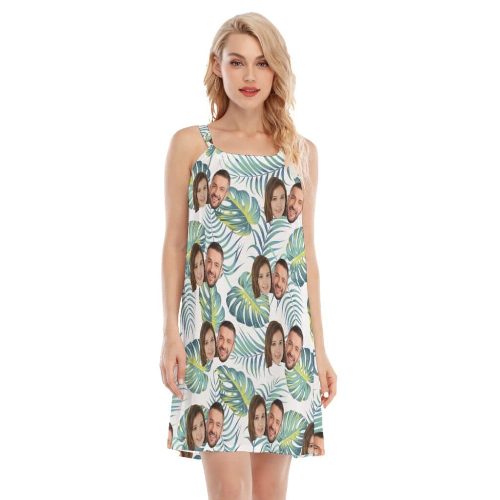 Cool Custom 2 Faces Hawaiian Cami Dress (1)