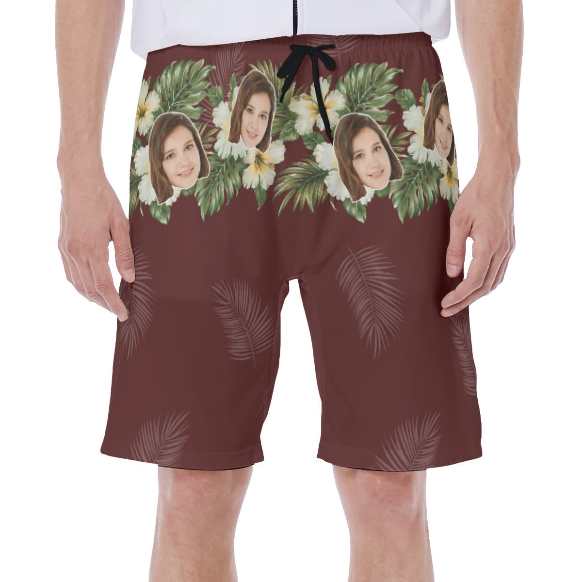 Cool Custom Face Flower Men's Hawaiian Shorts (1)