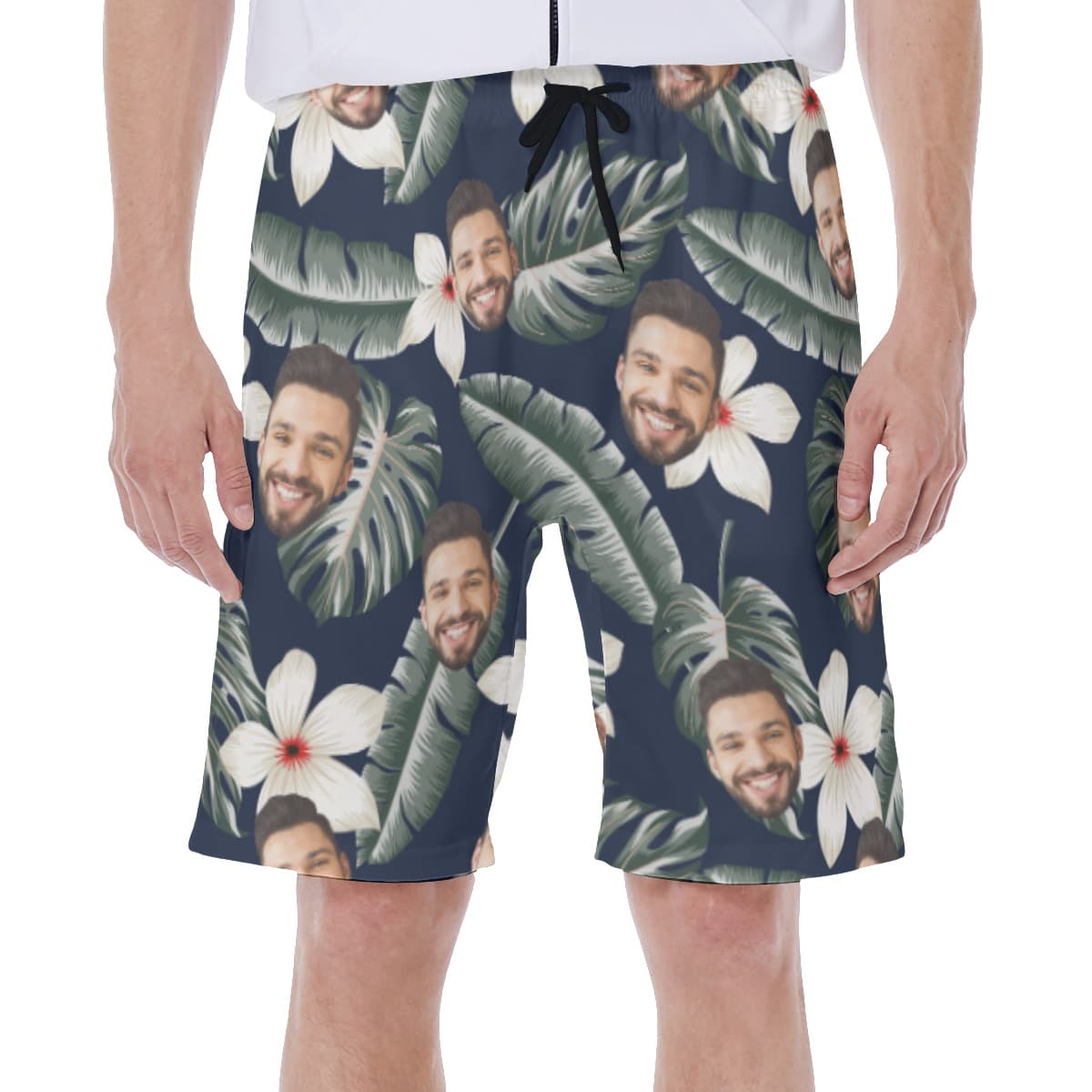 Cool Custom Face Hibiscus Men's Swimtrunk (1)