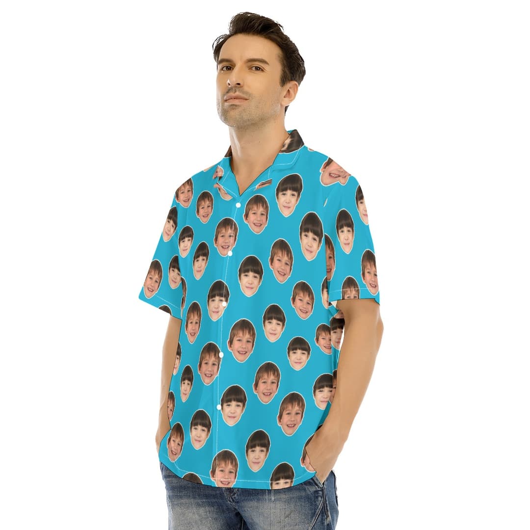 Cool Men's Button Up Shirt With 2 Faces