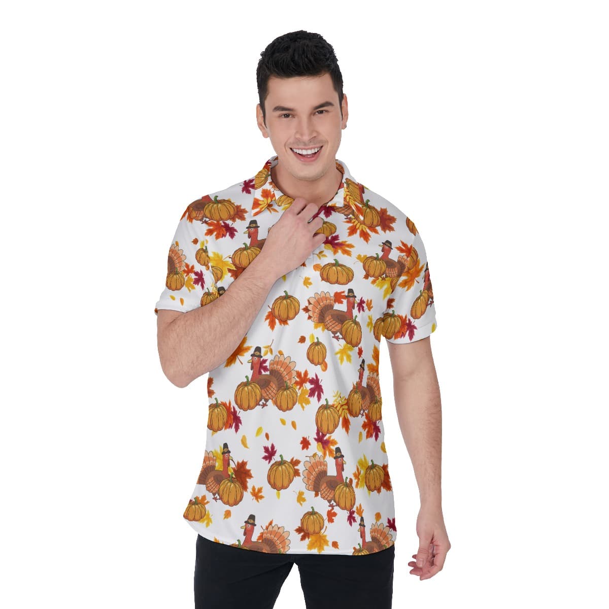 Cool Turkey Thanksgiving Polo Hawaiian Shirt For Men (1)