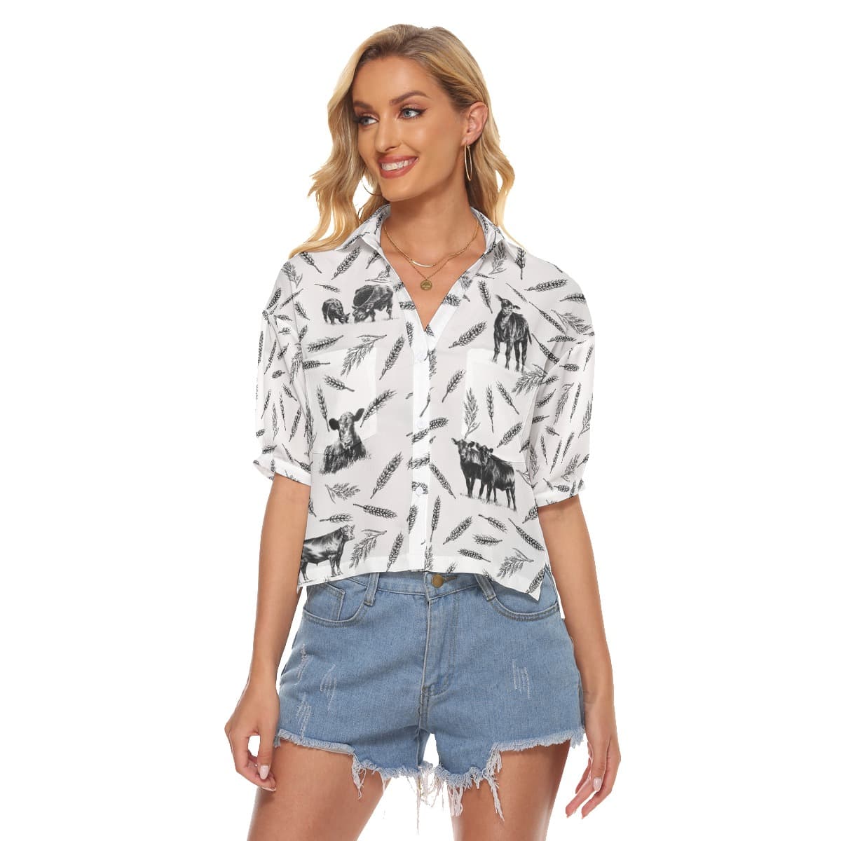 Cow Lover Hawaiian Crop Top For Women (1)