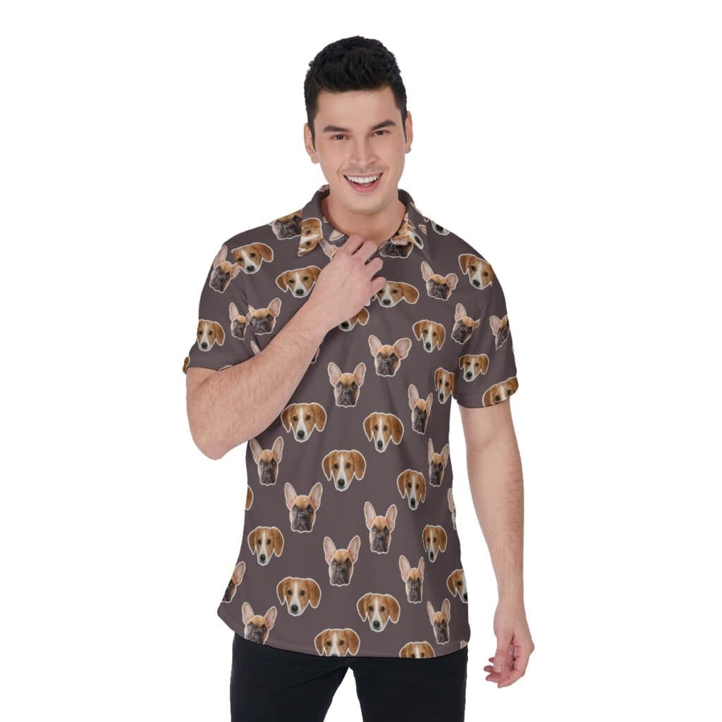 Custom 2 Dog Faces Golf Shirt For Men (1)