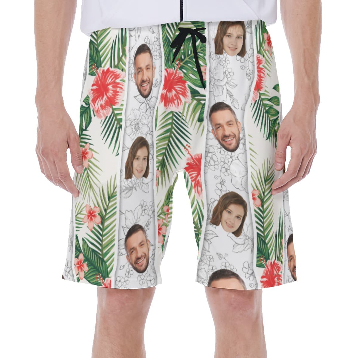 Custom 2 Faces Hibiscus Men's Shorts (1)