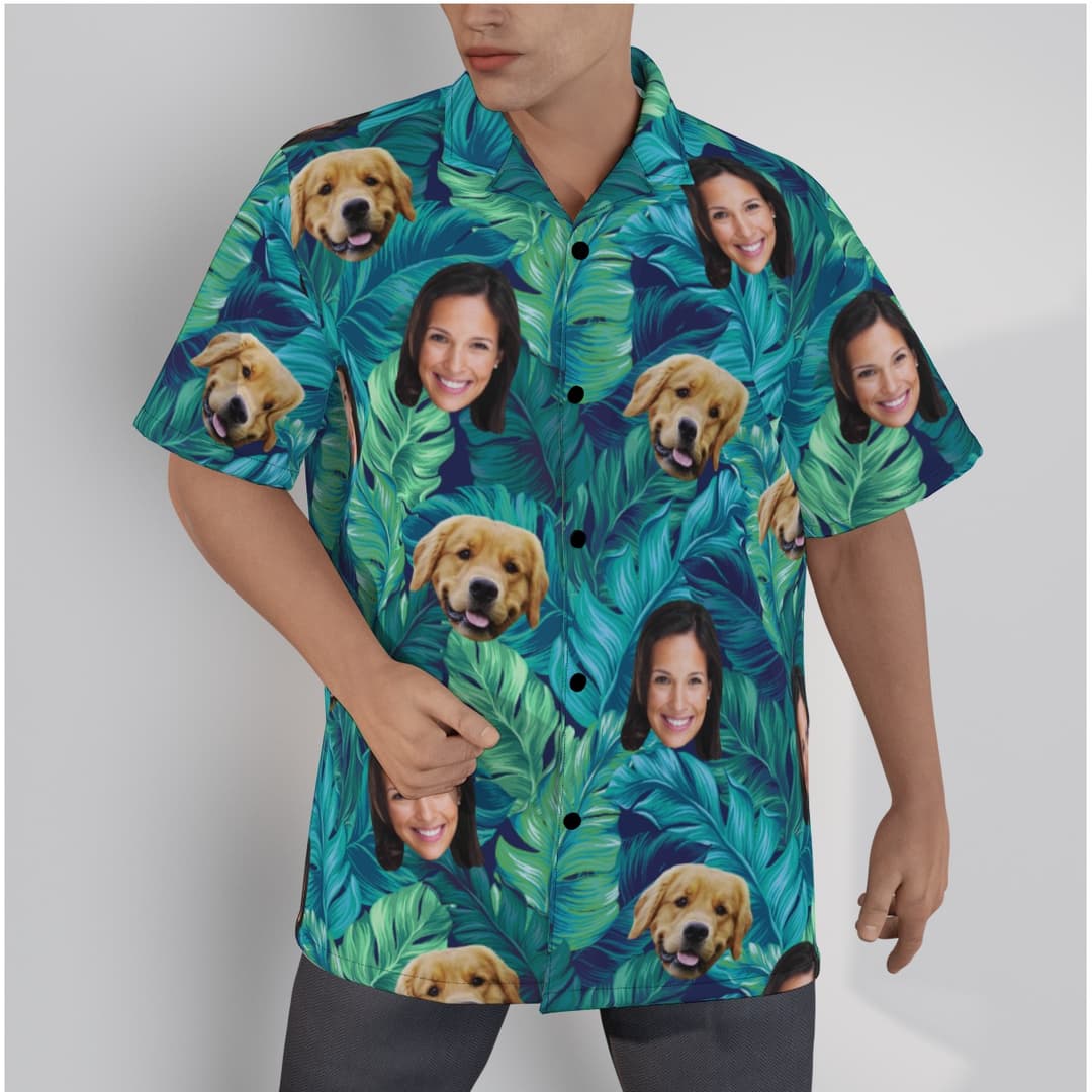 Custom Face And Dog Hawaiian Shirt For Men