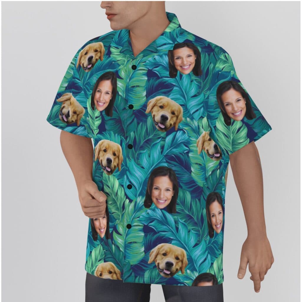 Custom Face And Dog Hawaiian Shirt For Men