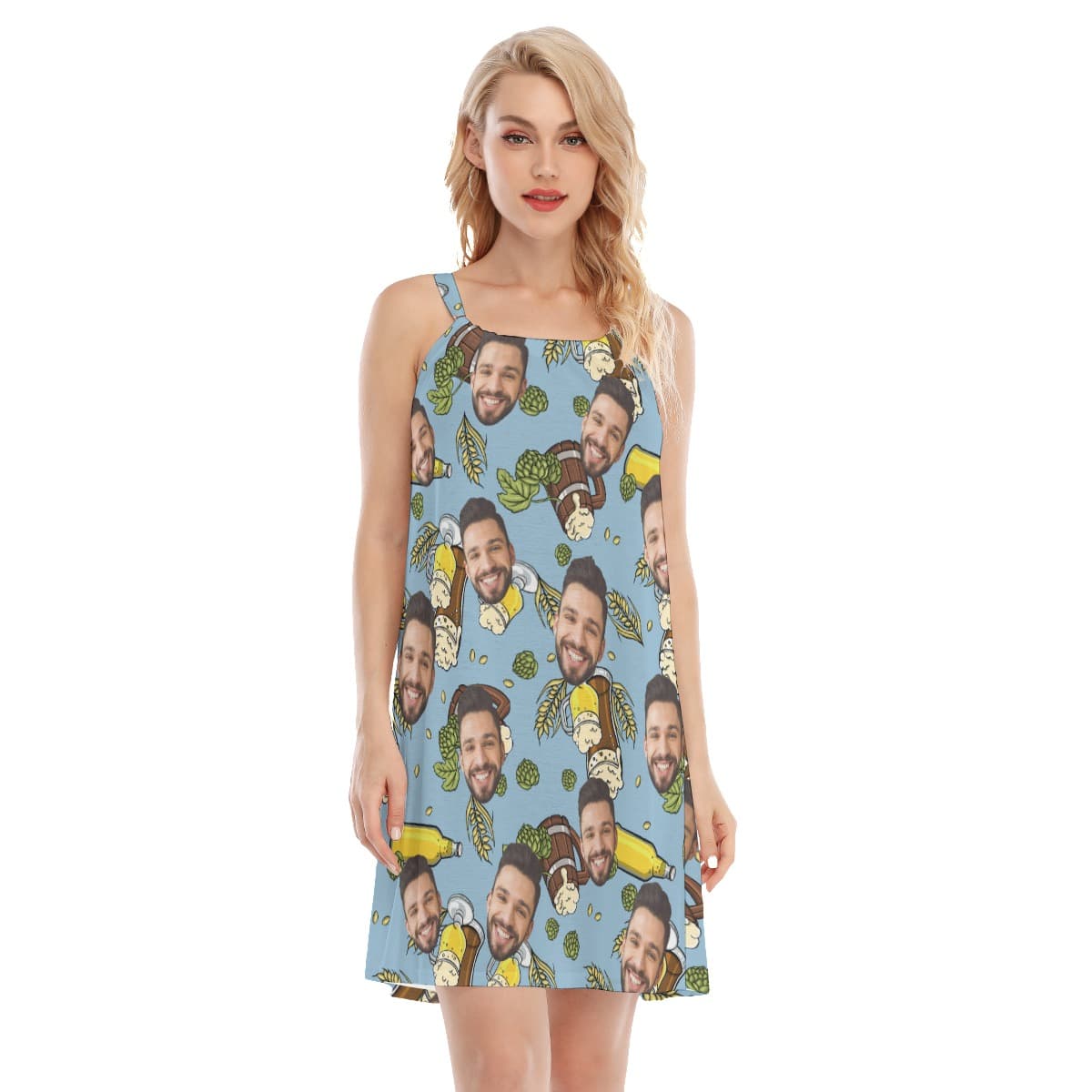 Custom Face Beer Cami Dress For Drinking Party (1)