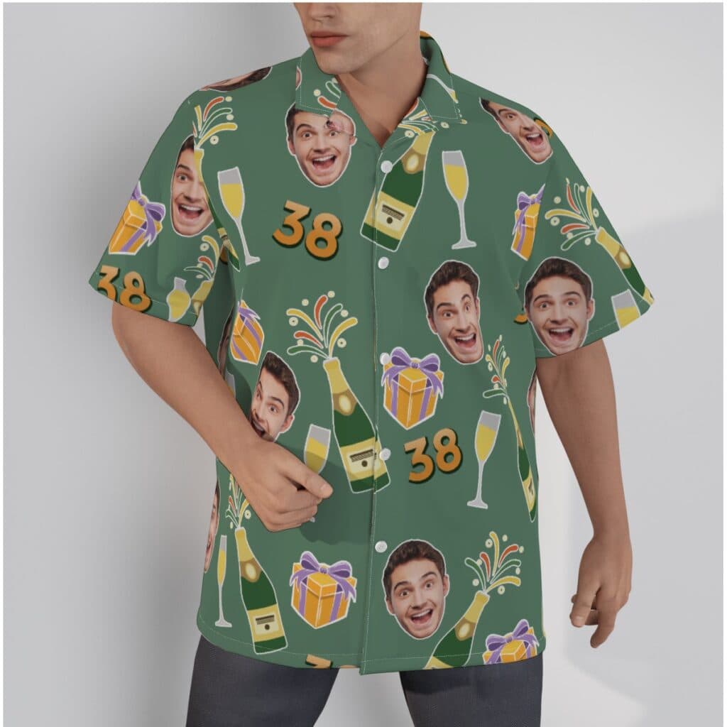 Custom Face Birthday Men's Hawaiian Shirt