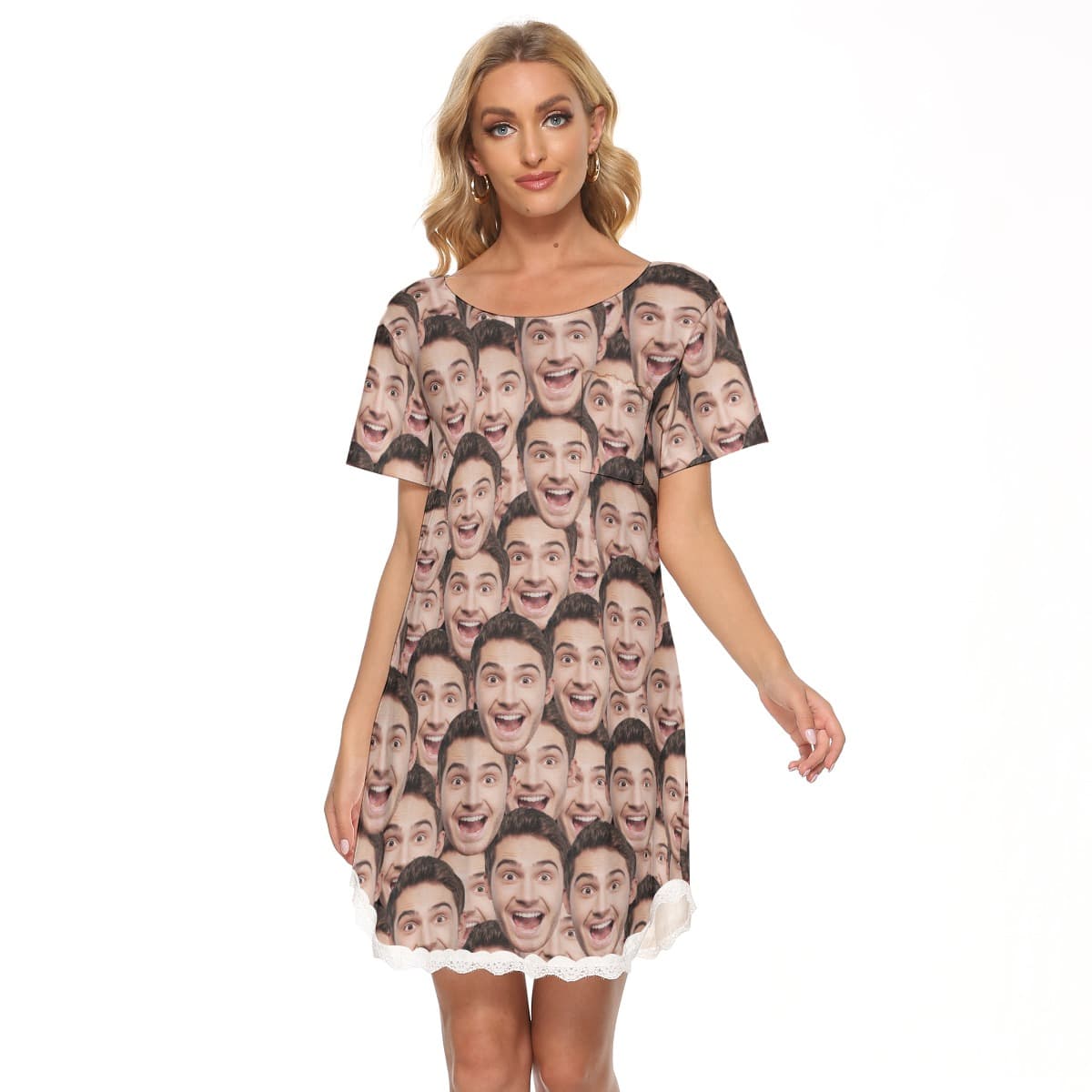 Custom Face Hawaiian Lace Dress For Women (1)