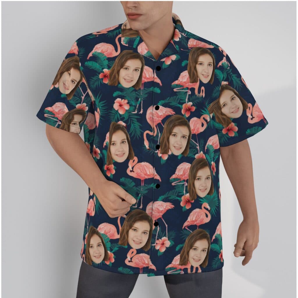 Custom Face Flamingo Beach Swim Trunks For Men (6)
