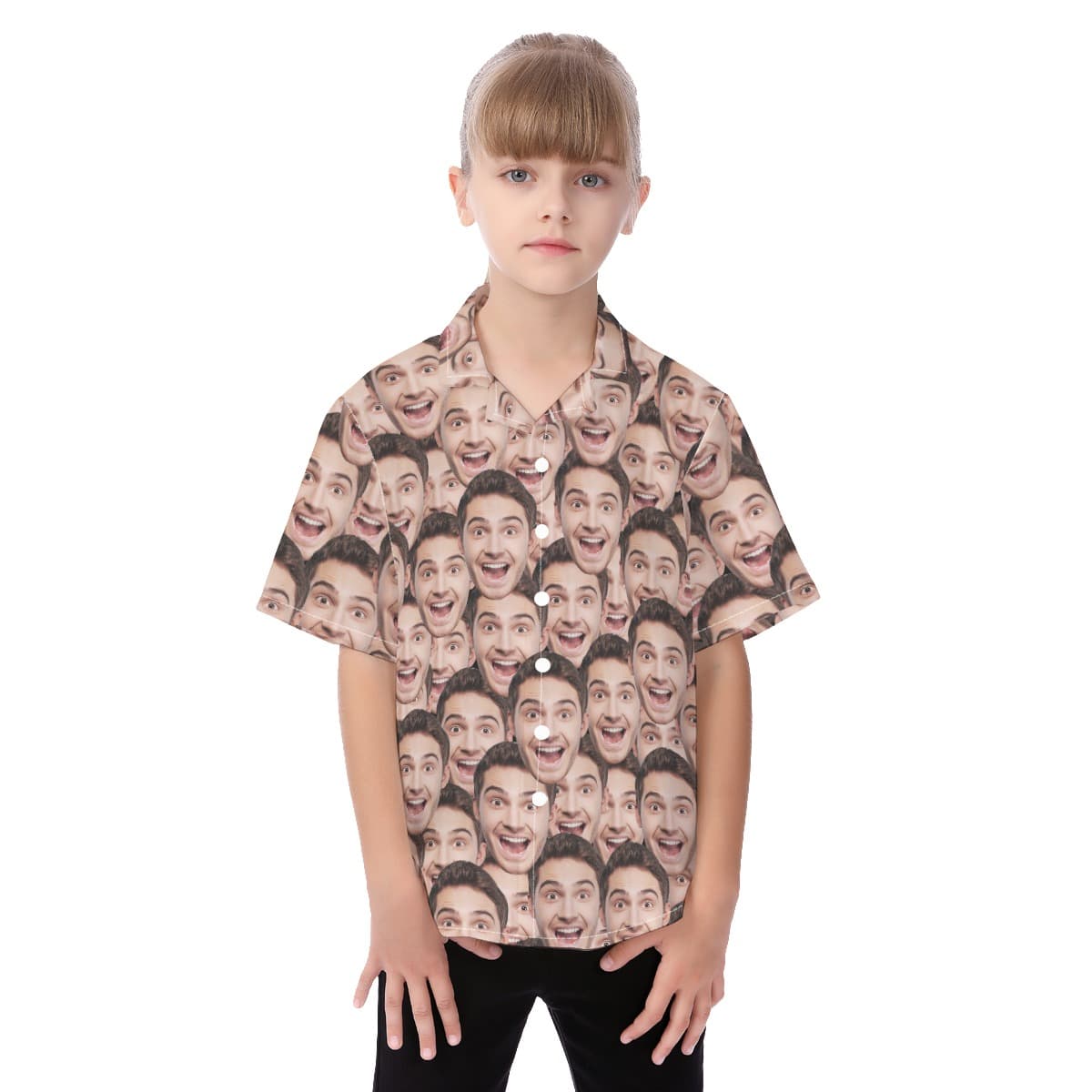 Custom Funny Face Hawaiian Shirt For Kids (1)