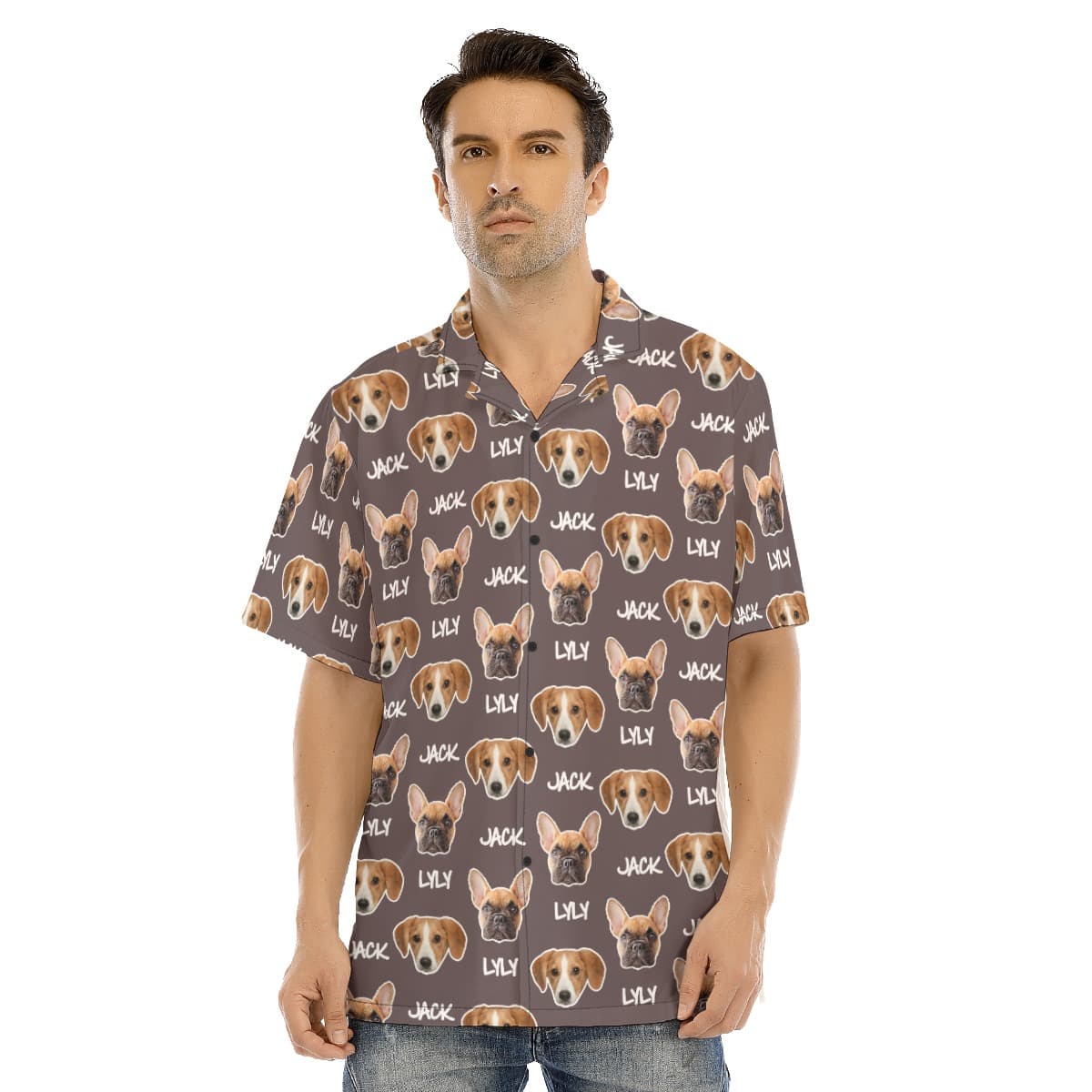 Custom Multi Dog Face And Name Hawaiian Shirt (1)