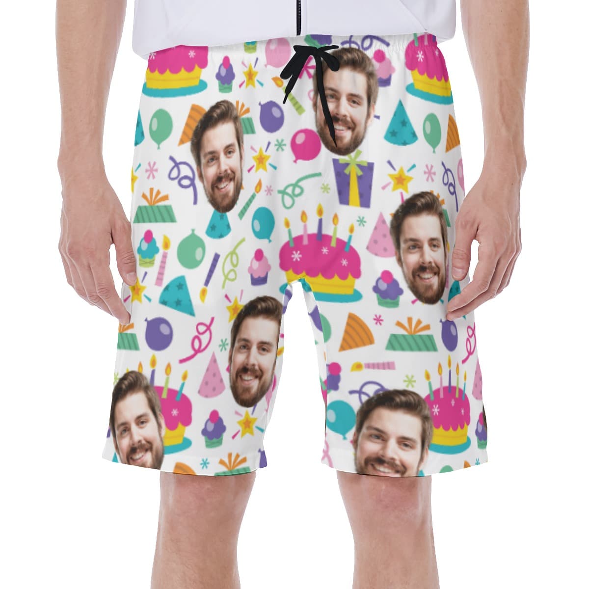 Custom Multiple Face Birthday Swim Trunks For Men (1)