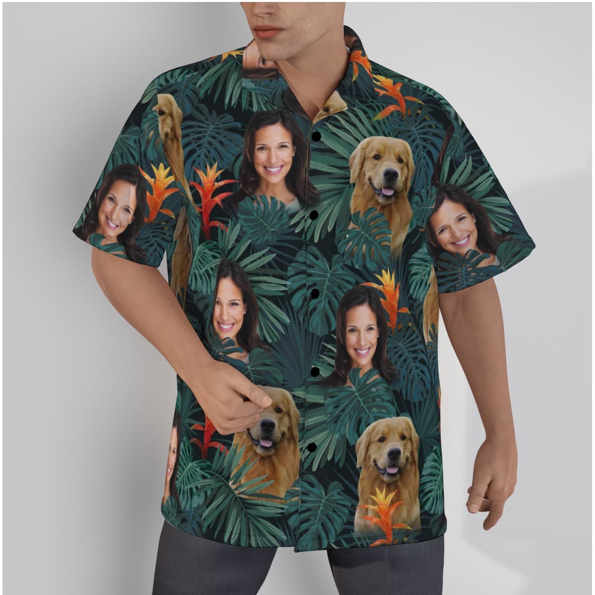 Custom Multiple Face Men's Hawaiian Shirt (1)