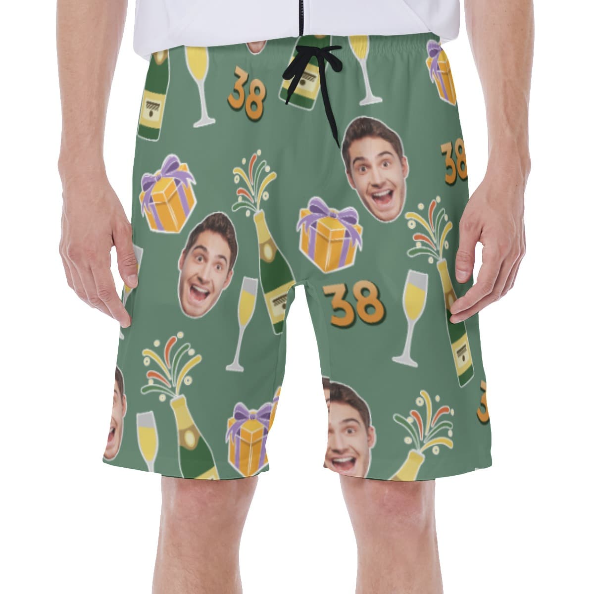 Customize Face And Age Summer Swim Trunks For Men