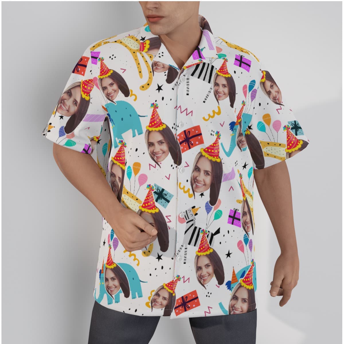 Cute Custom Face Birthday Hawaiian Shirt For Men (1)