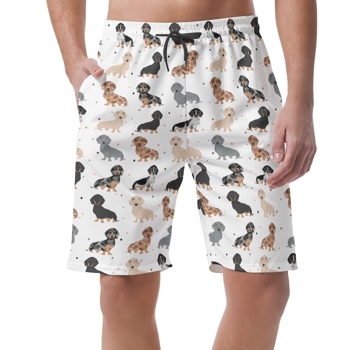 Cute Dachshund Men’s Hawaiian Beach Shorts (1)